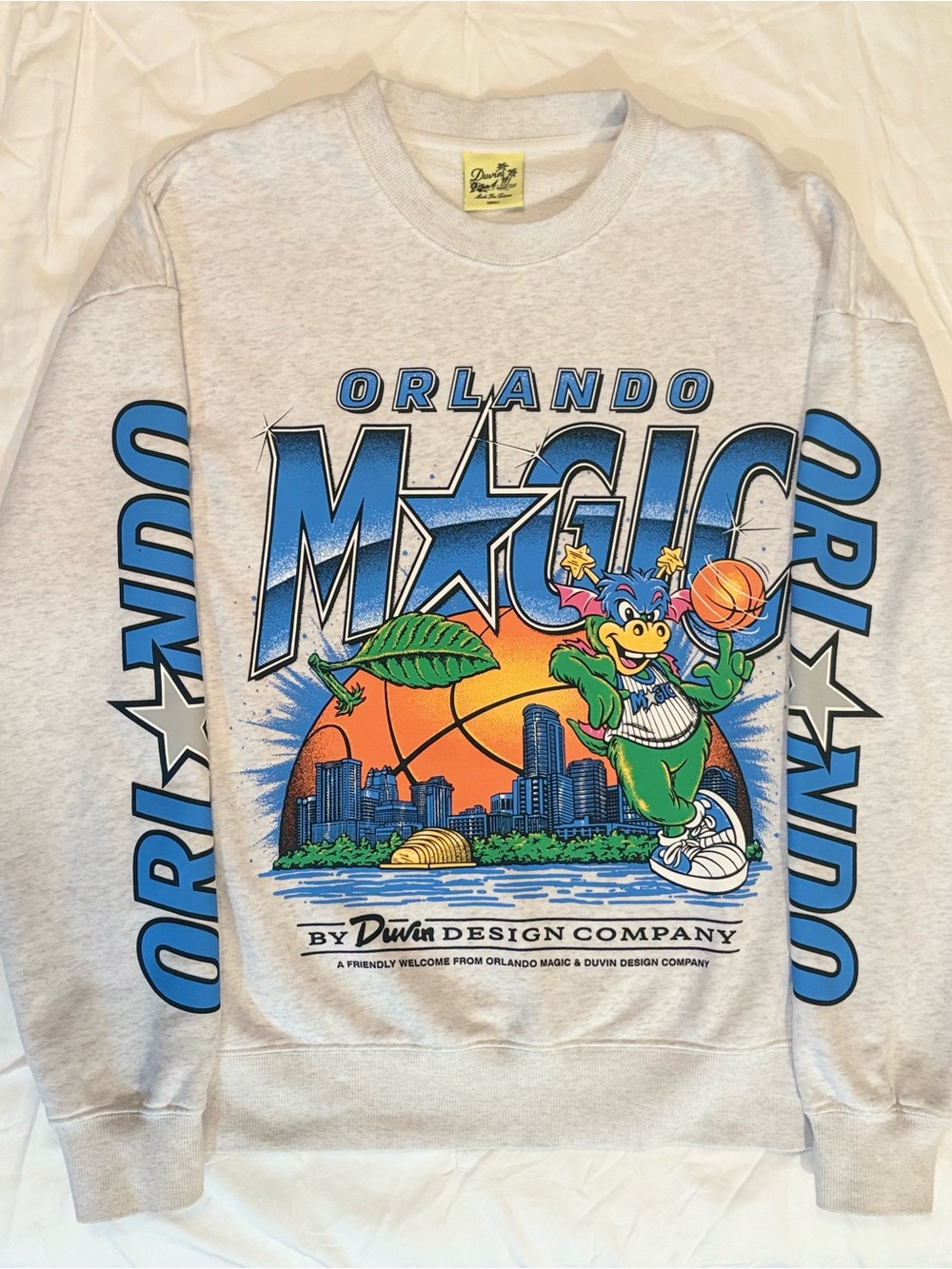 Duvin x Orlando Magic Graphic Crewneck Sweatshirt - Light Gray/Blue